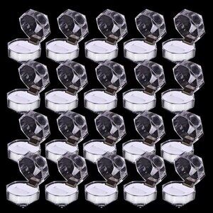 20pcs Lots Plastic Clear Crystal Jewelry Ring Display Storage Boxes Accessories